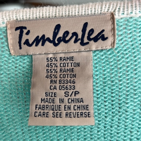 Vintage Timber Lea Teal Nautical Lighthouse Sweater Sz PS - Picture 5 of 8